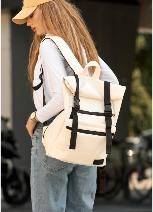 Городской рюкзак женский роллтоп Sambag с отделением под ноутбук Белый (4620301641)