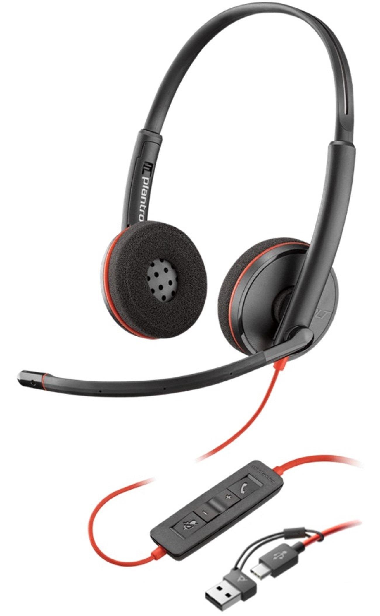 Гарнитура компьютерная стерео Poly On-ear Blackwire 3220 USB-A/USB-C Черный (8X228AA)