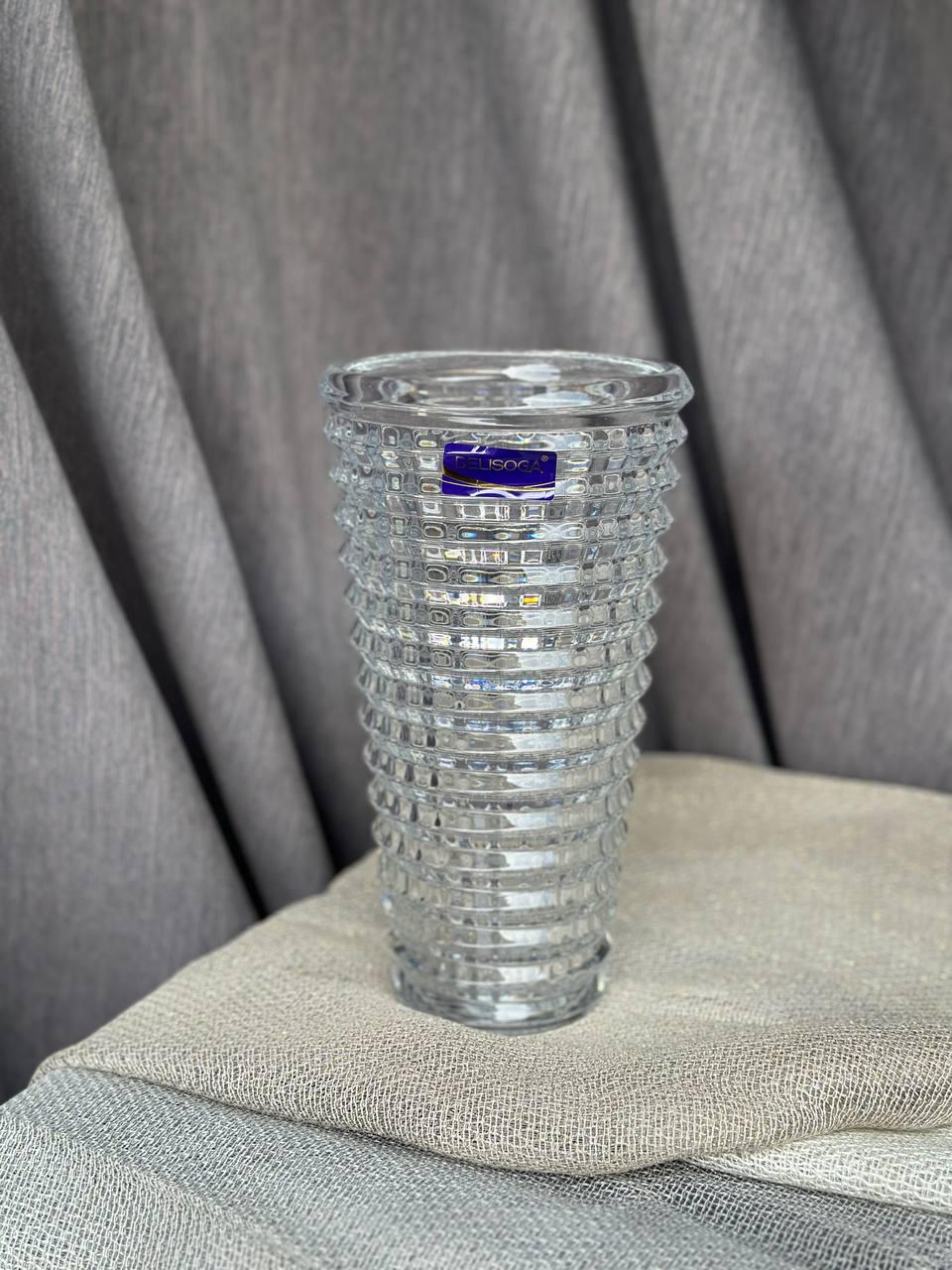 Ваза для квітів Olens Шень-Жень 102-545 скляна 26 см Прозорий (24974203)