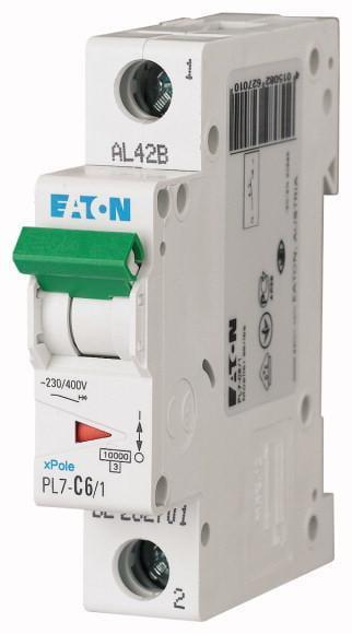 Автоматический выключатель Eaton PL7-C6/1 характеристика-C 1P 6А (262701)