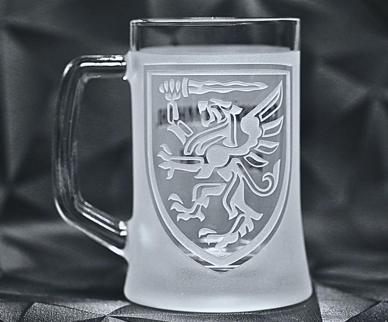 Подарунковий келих для пива з гравіюванням шеврона 80 окрема десантно-штурмова бригада ДШВ 670 мл (2351283599)