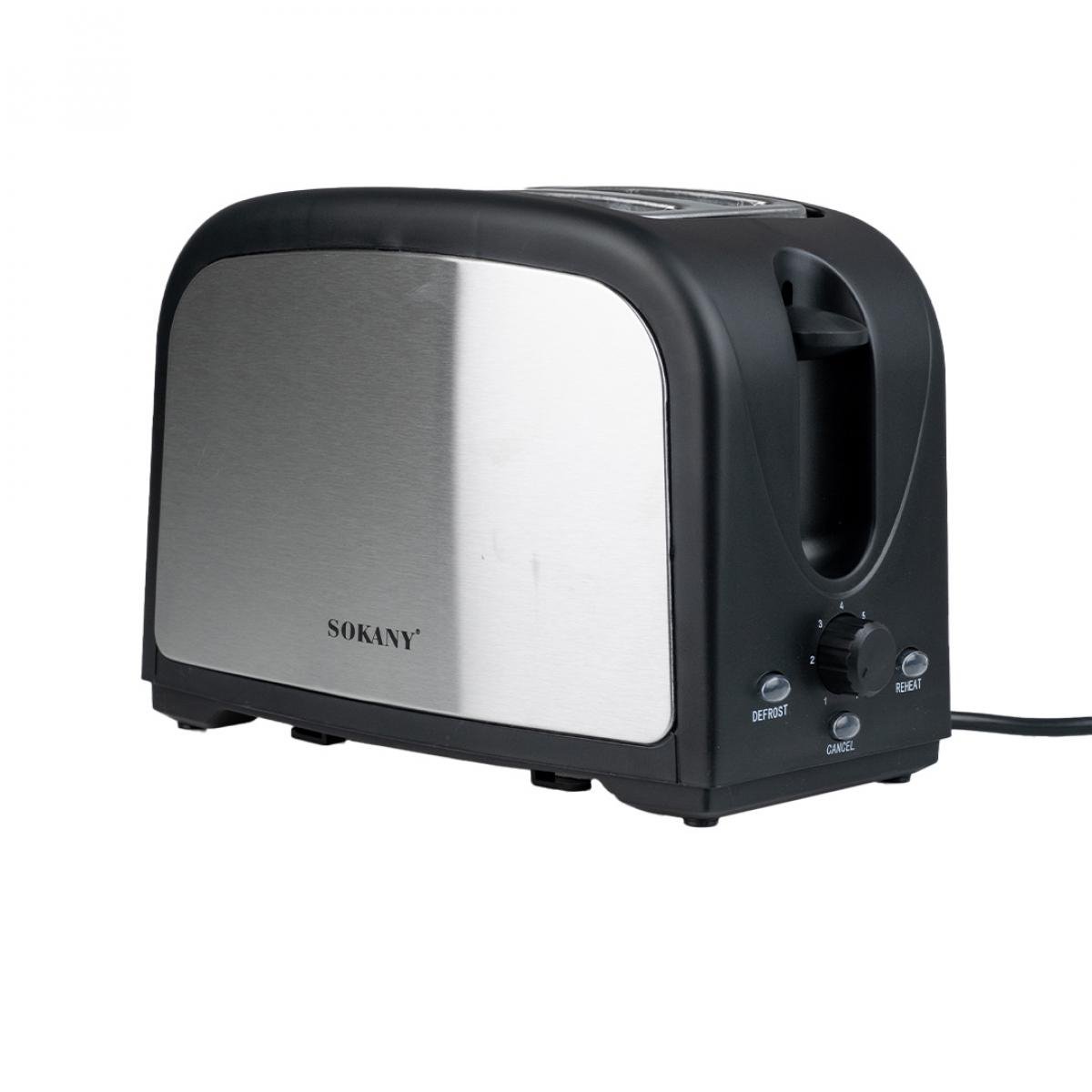 Тостер Sokany HJT-008S с режимом подогрева Черный (HJT008SBST)