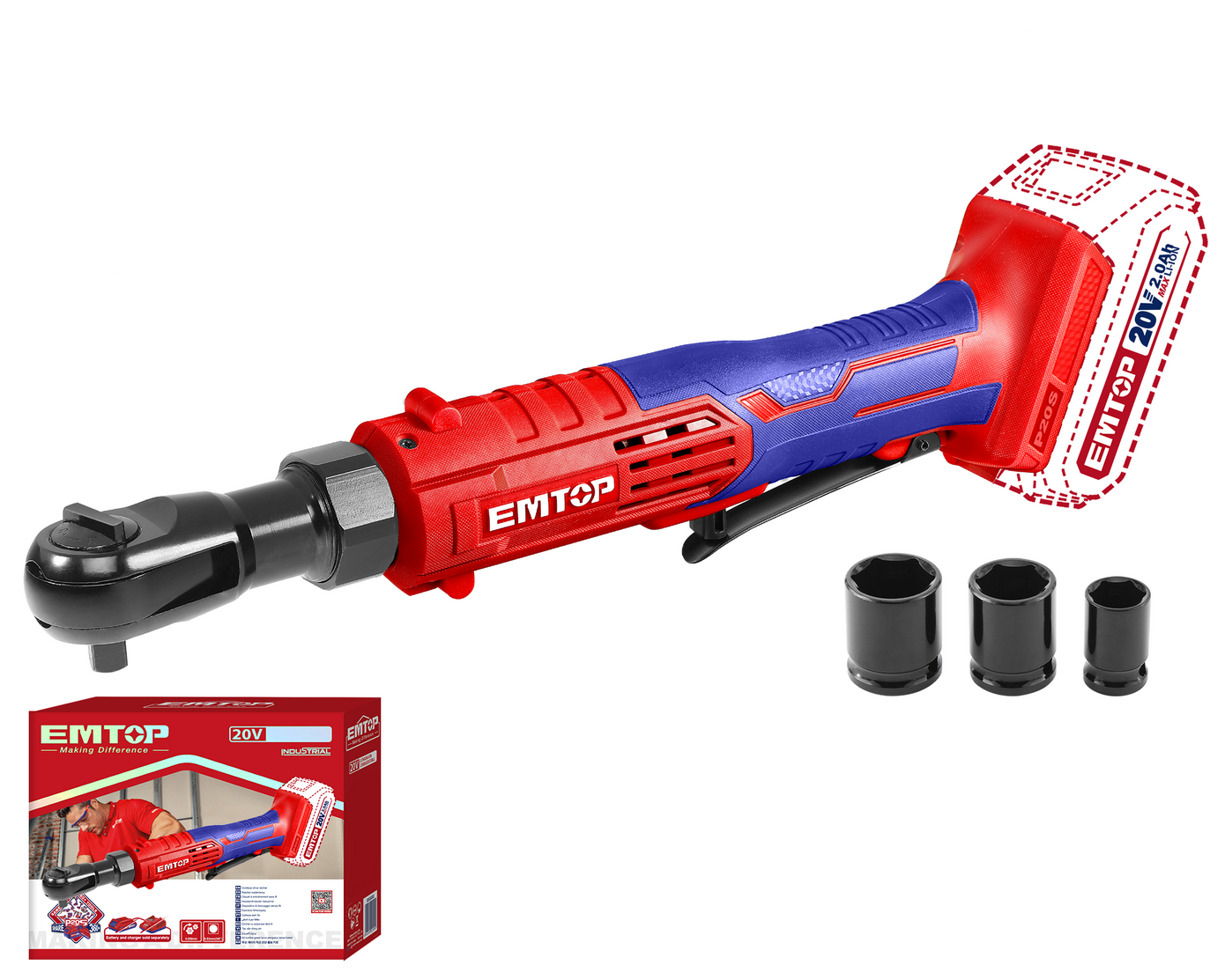 Тріскачка акумуляторна EMTOP EDRL2060151 без АКБ та ЗП Тріскачка акумуляторна EMTOP EDRL2060151 без АКБ та ЗП