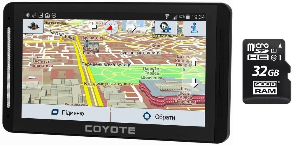 GPS навигатор с видеорегистратором Coyote 940 DVR Double Hector PRO RAM 1 Gb ROM 16 Gb з Micro SD 32 Gb