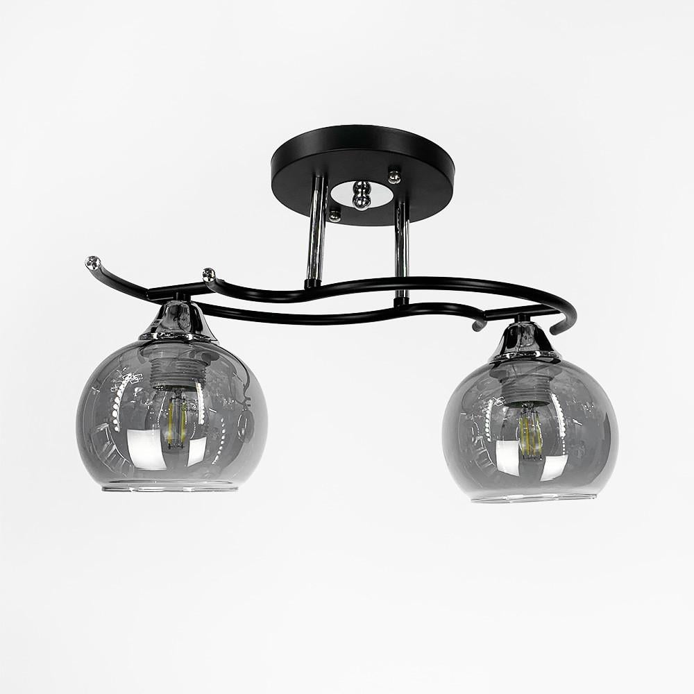 Люстра современная на 2 графитовых плафона Черный (11585/2D)