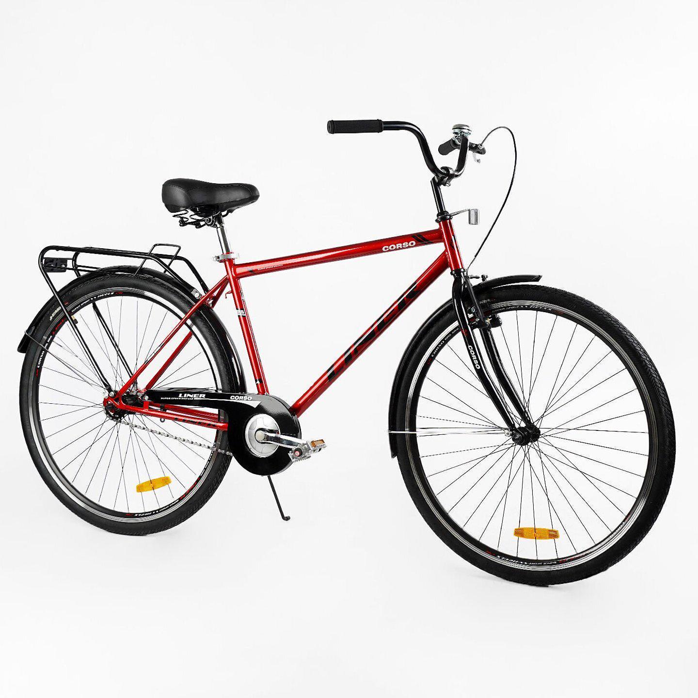 Велосипед городской Corso Liner с багажником рама 19"/28" Красный - фото 2 Велосипед городской Corso Liner с багажником рама 19"/28" Красный - фото 2