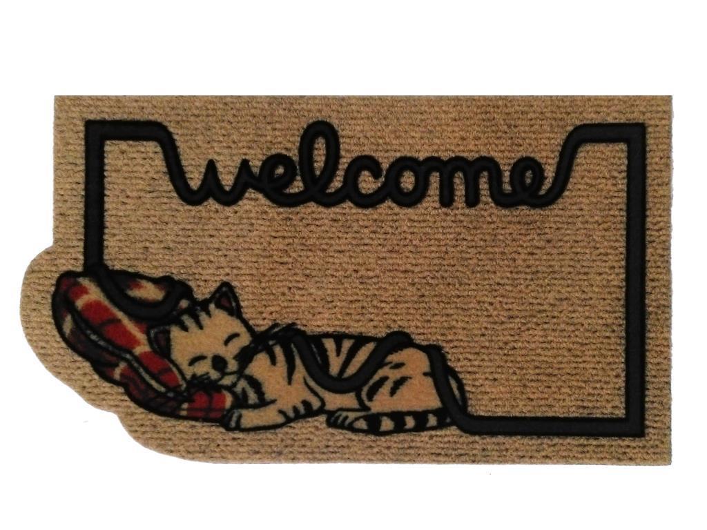 Килимок придверний Italyan Kokardo Welcome Uyuyan Kedi 40х70 см