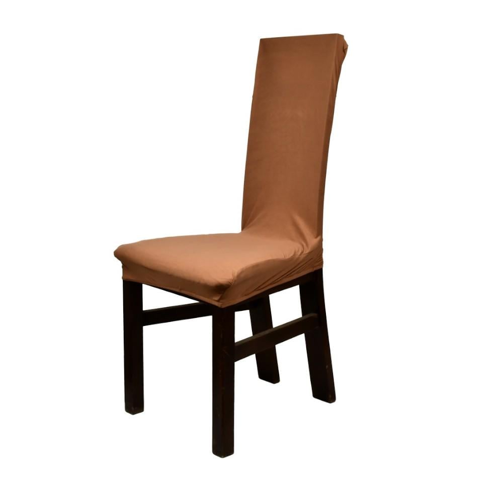 Чехол на стул натяжной Stenson Dark Coffee полиэстеровый 50х40-65х45 см Светло-коричневый (cce7ba21)