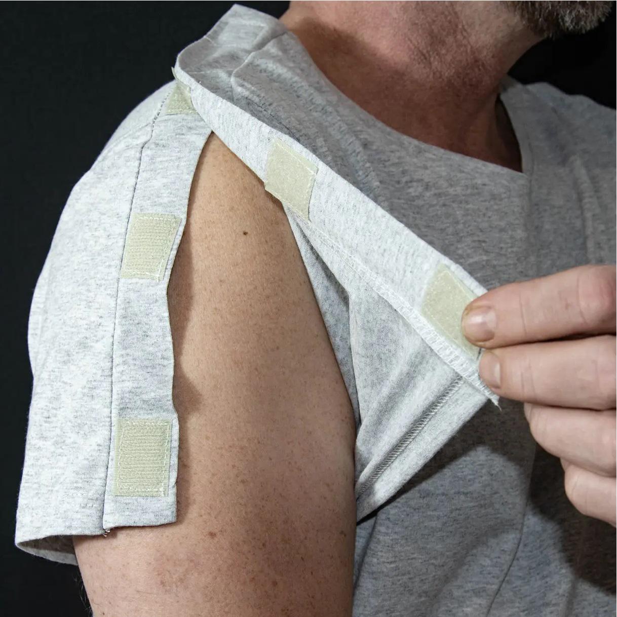 Футболка адаптивна чоловіча при травмуванні Kirasa KI4274XL 58 4XL Сірий меланж (33649) - фото 5 Футболка адаптивна чоловіча при травмуванні Kirasa KI4274XL 58 4XL Сірий меланж (33649) - фото 5