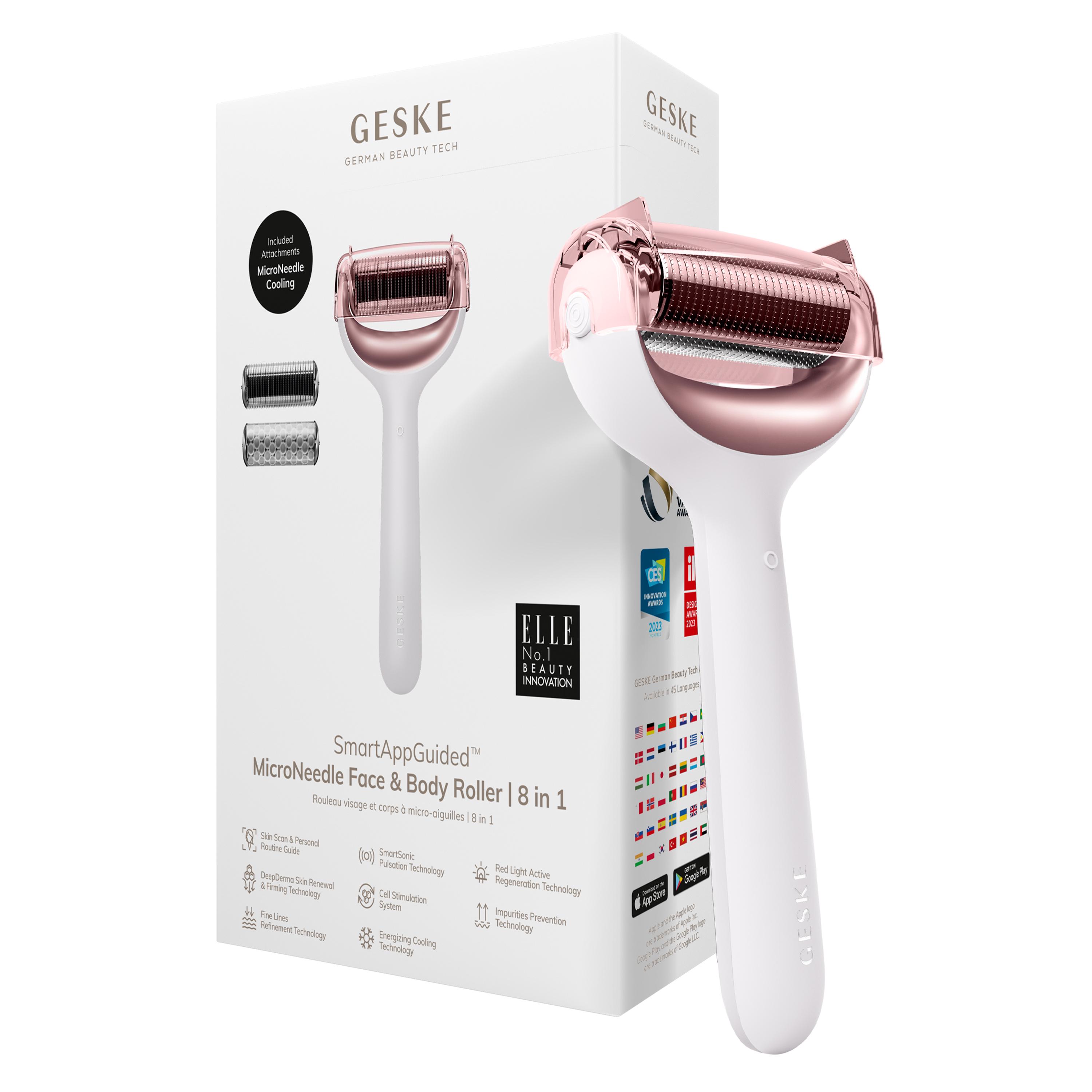 Роллер электронный для лица и тела GESKE MicroNeedle Face&Body Roller 8в1 с микроиглами Starlight (HB0199)