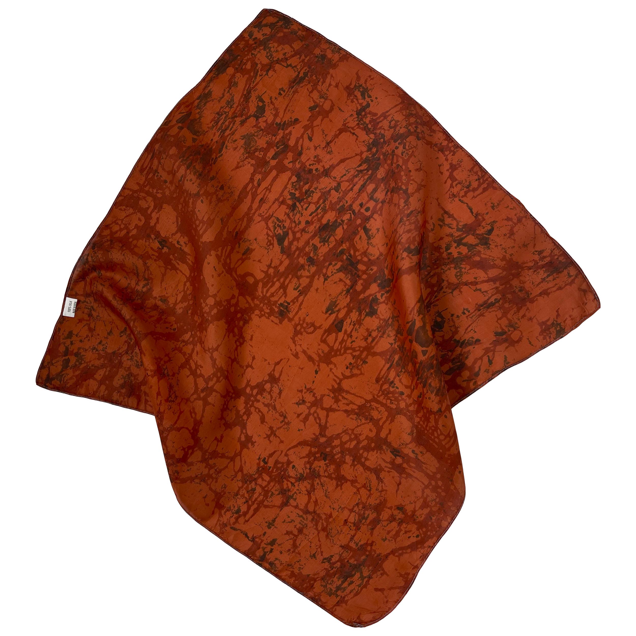 Натуральный шелковый платок Silk Route 50х50 см Оранжевый (1280)