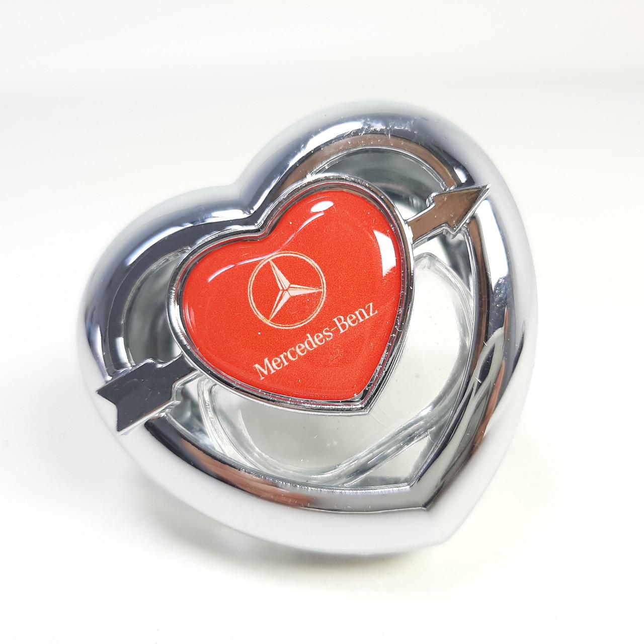 Ароматизатор для автомобіля Mercedes-Benz у формі серця Сріблястий (X-12919)
