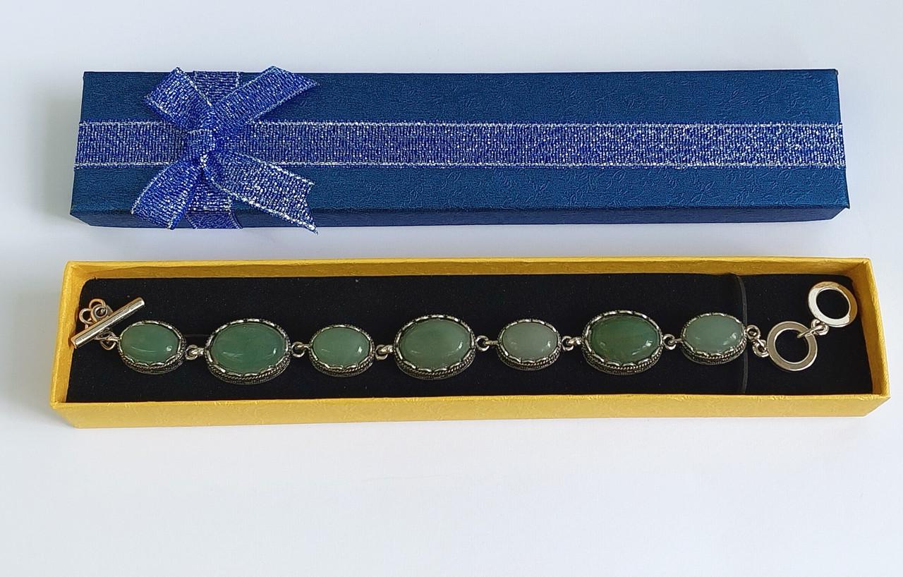 Браслет из натурального камня нефрит зеленый овальной формы 13-20 мм в серебристой оправе зубчик упакован в коробочке (84576402) Браслет из натурального камня нефрит зеленый овальной формы 13-20 мм в серебристой оправе зубчик упакован в коробочке (84576402)