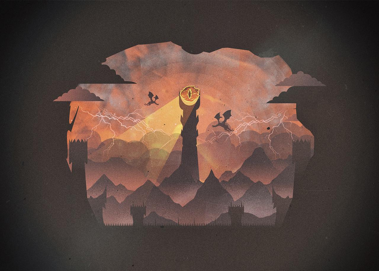 Картина постер Gee! The Lord of the Rings Властелин колец иллюстрация 60х40 см LR 09.156