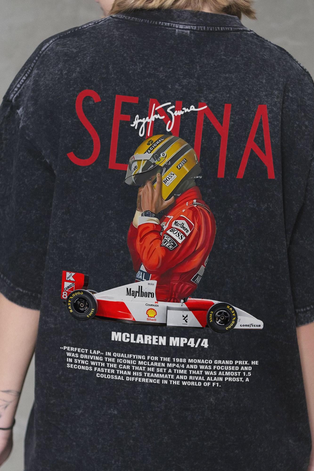 Футболка виварена Without Washed Оверсайз з принтом Senna L/XL Black (L/XL 8056158 8056159) - фото 6