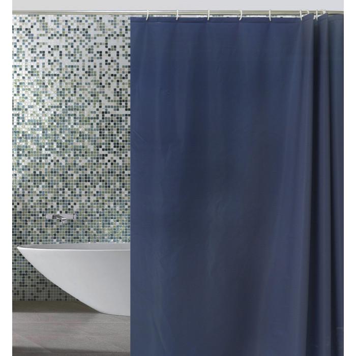 Шторка для ванної кімнати від розбризкування з кільцями 240х180 см Синій (1055 Kha)