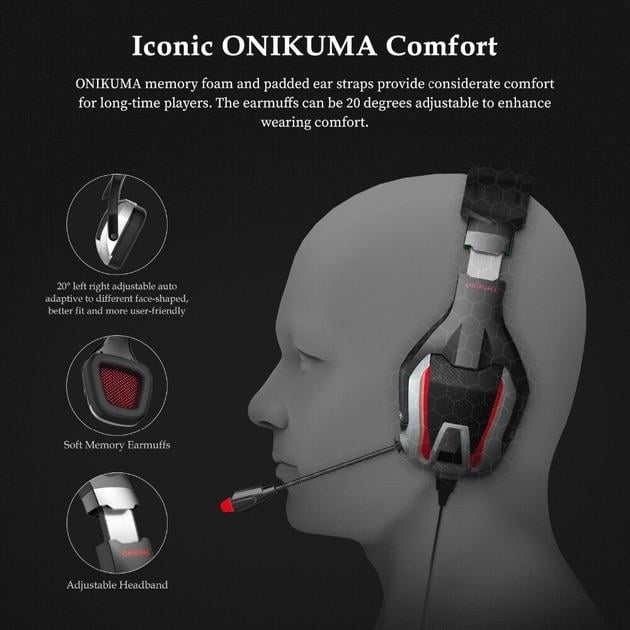 Геймерские наушники Onikuma Stereo Gaming Headset для ПК/Android/PS4/Xbox - фото 6