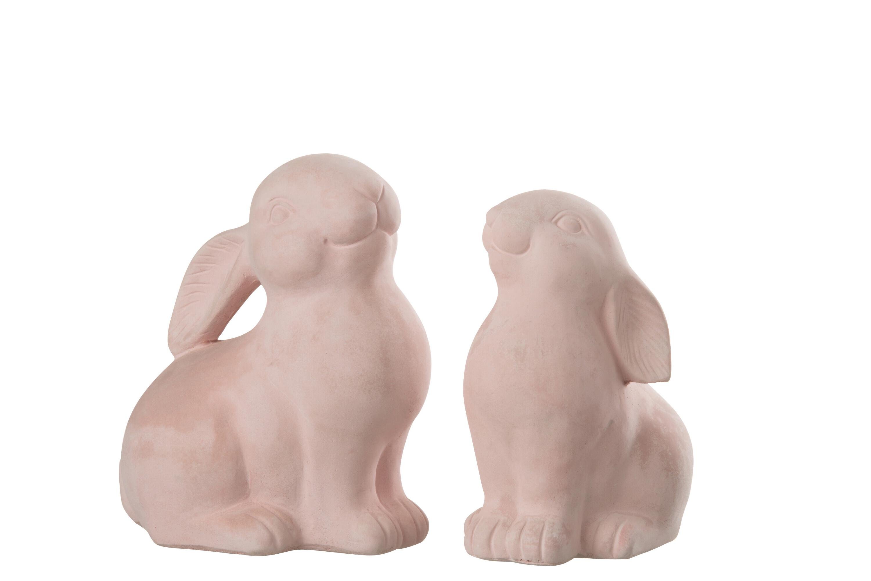 Статуэтки J-LINE Зайцы 2 шт. Розовый (1466) Статуэтки J-LINE Зайцы 2 шт. Розовый (1466)