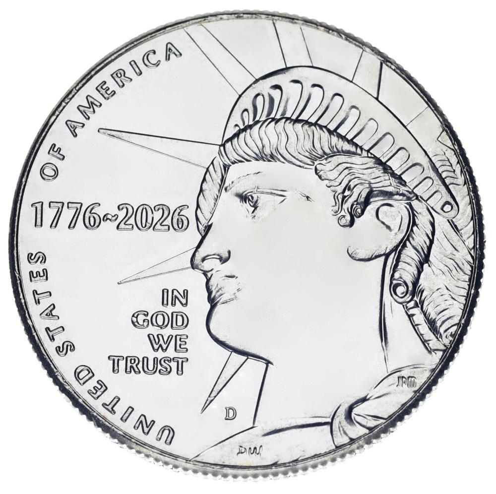 Коллекционная монета США 50 центов 2026 UNC D 250 лет независимости США-Статуя Свободы (1776-2026)