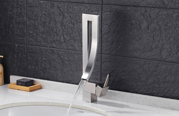 Смеситель дизайнерский для раковины однорычажный кран горизонтальный монтаж WanFan для ванны Хромированный Смеситель дизайнерский для раковины однорычажный кран горизонтальный монтаж WanFan для ванны Хромированный