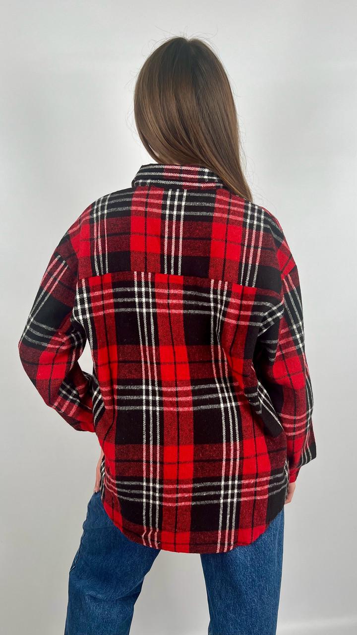 Сорочка жіноча Бренд #0223-02 OS Червоний (24064043) - фото 2 Сорочка жіноча Бренд #0223-02 OS Червоний (24064043) - фото 2