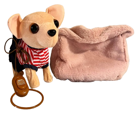 Интерактивная собачка Чихуахуа Кикки на поводке в сумочке махает хвостиком и поет песню (588) Интерактивная собачка Чихуахуа Кикки на поводке в сумочке махает хвостиком и поет песню (588)