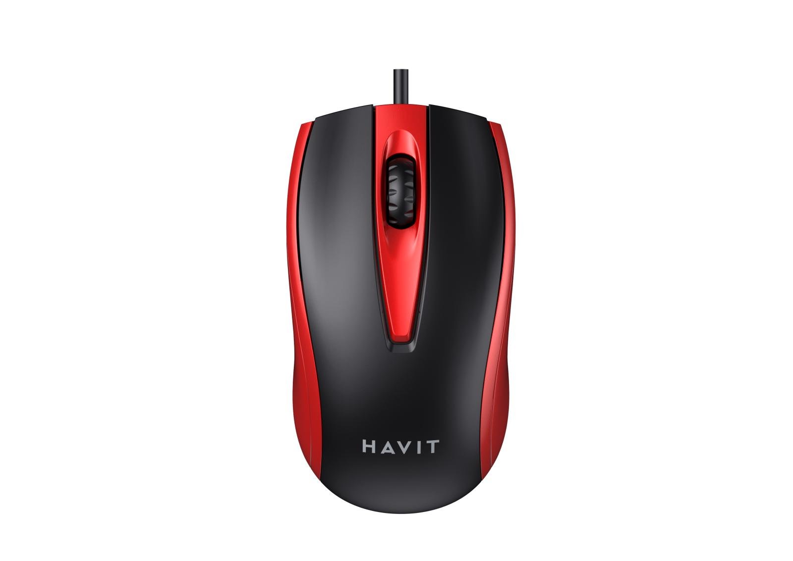 Компьютерная мышка проводная Havit HV-MS871 USB 1200 DPI 3 кнопки Red (25256)