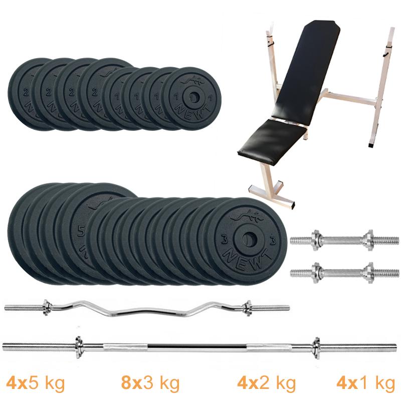 Лава для жиму Newt Gym Set-SKHW Home з набором штанг + гантелі 72 кг (NE-M-SKHW-SET-67) - фото 7