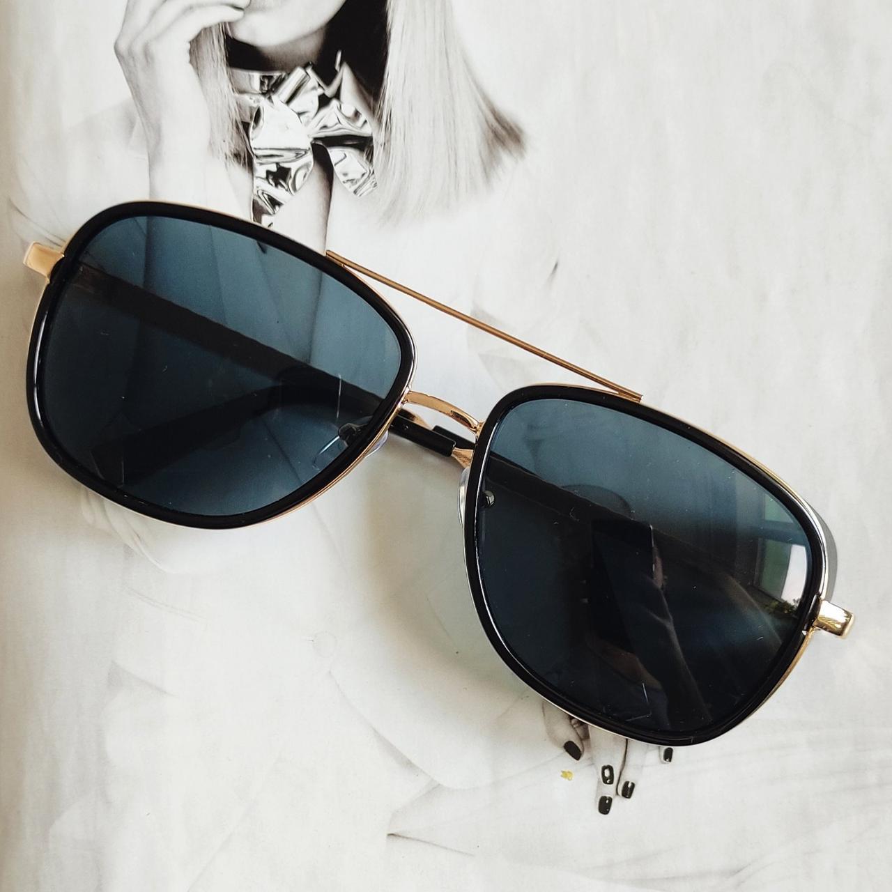 Очки мужские в стиле Тони Старк с черной линзой