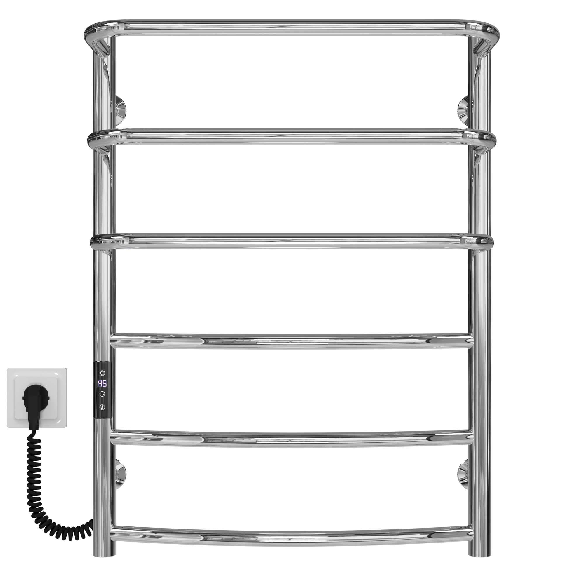 Полотенцесушитель электрический Deffi Каскад Дуга П6 JD03 левое подключение нержавеющая сталь 500х700 мм Хром (C.KD.70.50.6.E.C.L.1)