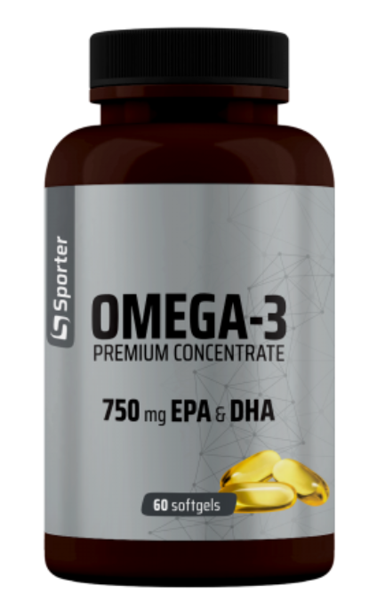 Омега-3 Жирные кислоты Sporter Omega 3 Premium Concentrate 750 мг EPA+DHA 60 софтгель