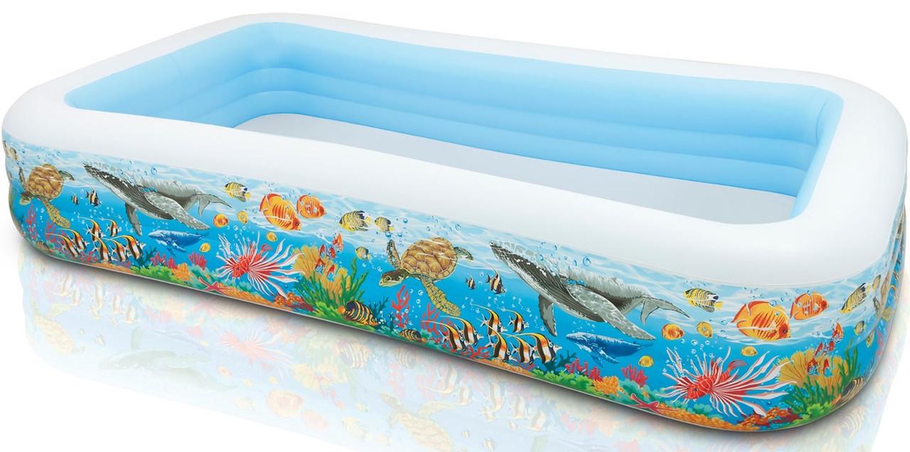 Басейн надувний дитячий Intex Тропічний Риф прямокутний 305х183х56 см (28443380)