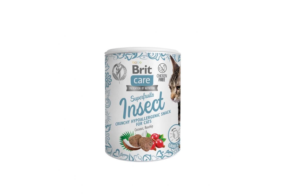 Лакомство Brit Care Cat Snack Superfruits Insect с насекомыми/кокосом и шиповником для взрослых кошек с пищевой непереносимостью 100 г (555703) Лакомство Brit Care Cat Snack Superfruits Insect с насекомыми/кокосом и шиповником для взрослых кошек с пищевой непереносимостью 100 г (555703)