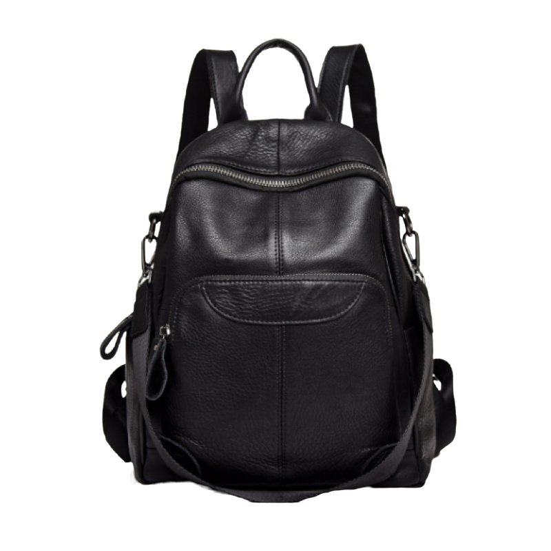 Рюкзак-сумка трансформер шкіряний 32x27 см Чорний (860)