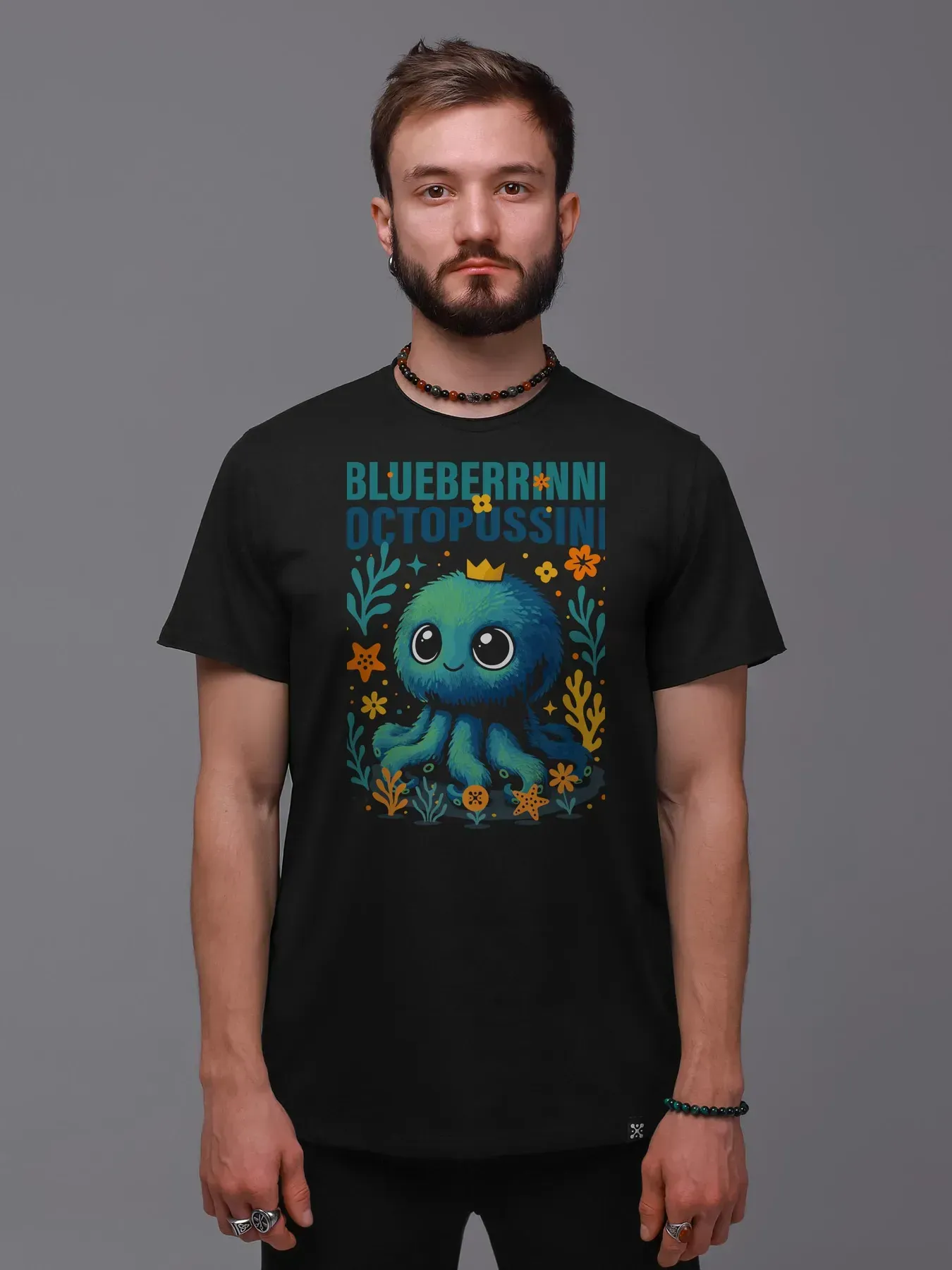 Футболка мужская Blueberrinni Octopussini XS Черный (26953420)
