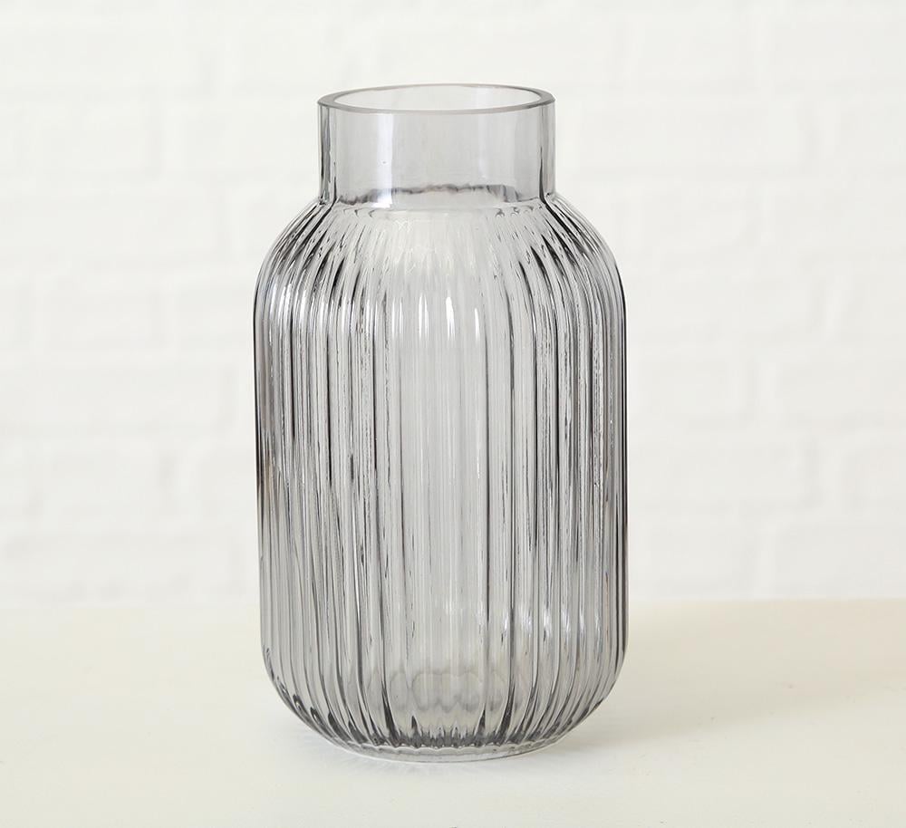 Ваза Нордика серое стекло h22см Гранд Презент 1012590-2С