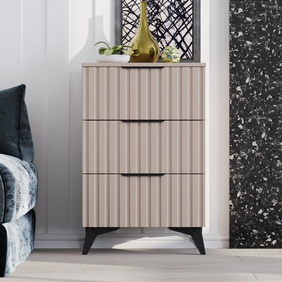 Тумба приліжкова DiPortes Саванна ЛОФТ К-35 50/83/40 см МДФ Кашемір (01412)