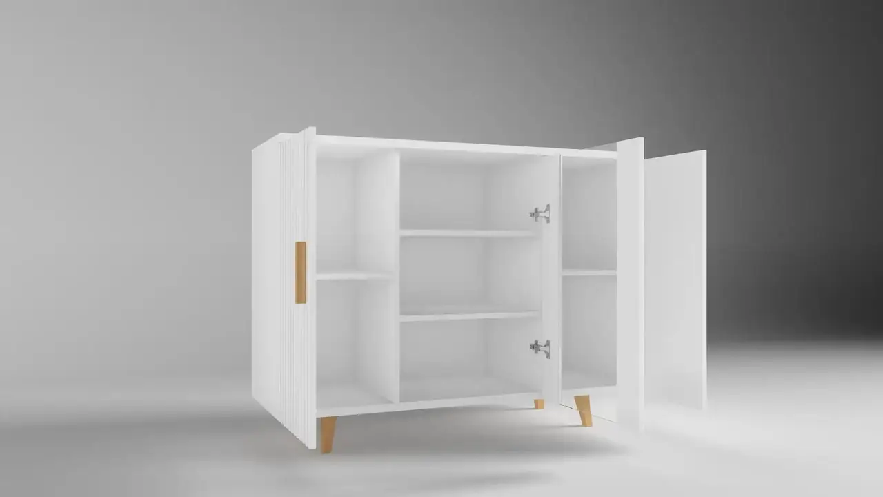 Вітрина-комод Artos Design Verona 1W2D з ламінованої ДСП/ламінованої МДФ Білий (49270) - фото 3