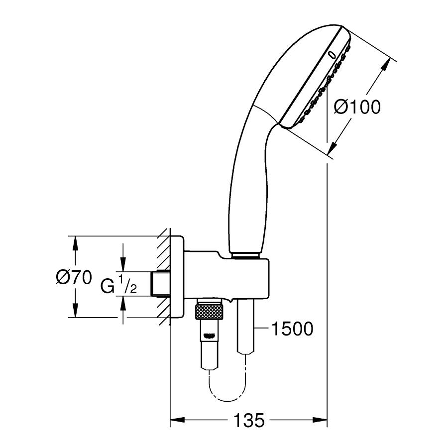 Душовий комплект Grohe Tempesta 100 26406001 Хром (112359) - фото 2