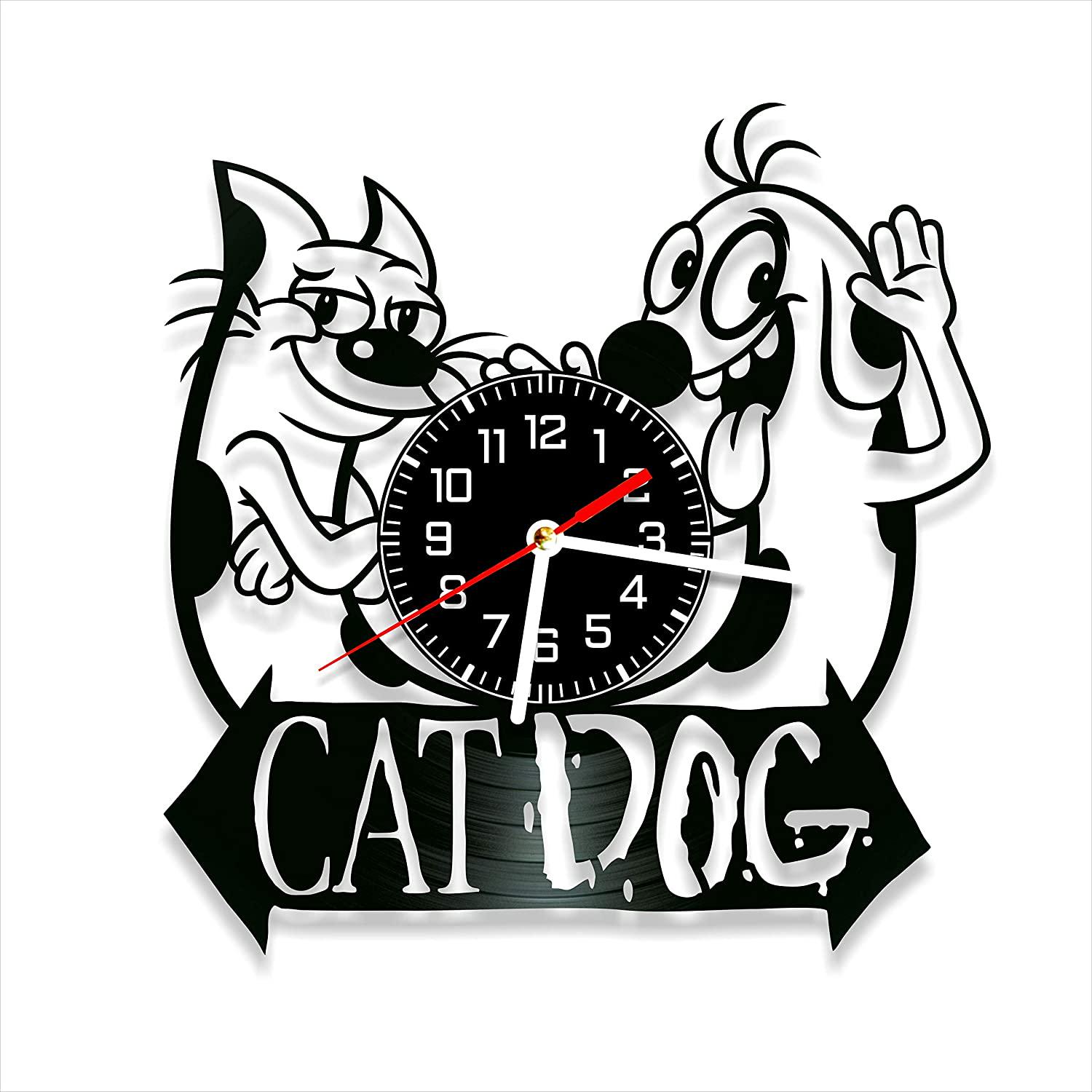 Часы настенные Котопёс 2056 из виниловой пластинки