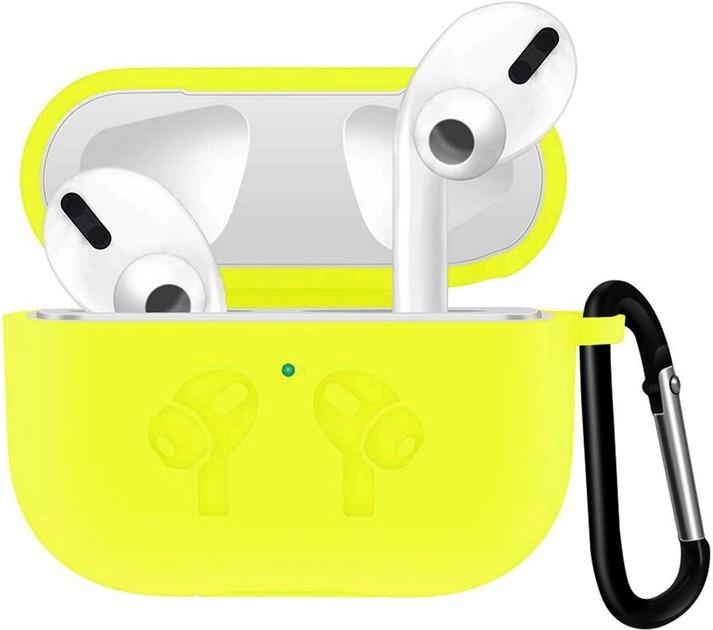 Чехол силиконовый для наушников AirPods Pro 2 с карабином Yellow