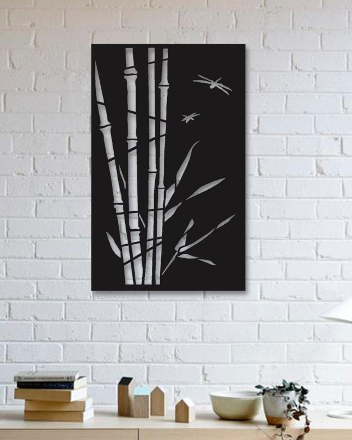 Панно декоративне металеве Bamboo Trees 70х35 см