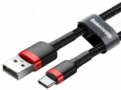 Кабель Baseus Cafule Cable USB for Type-C 3A 1 м Red/Black CATKLF-B91