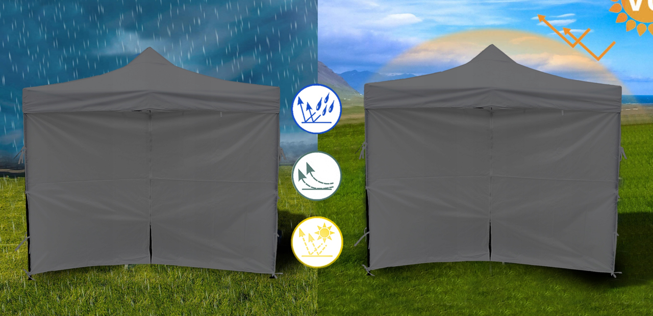 Павильон садовый Maltec 3х3 м 4 стены Серый (2166967061) - фото 6