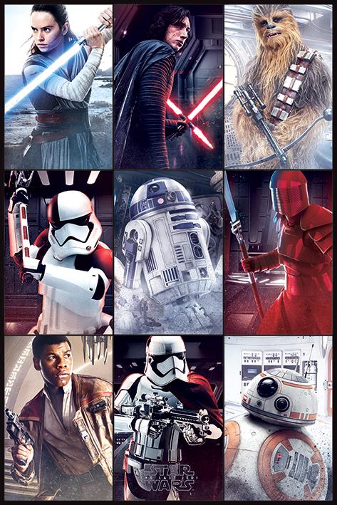Постер плакат Зоряні Війни Останні Джедаї Персонажі/Star Wars The Last Jedi Characters 61x91,5 см