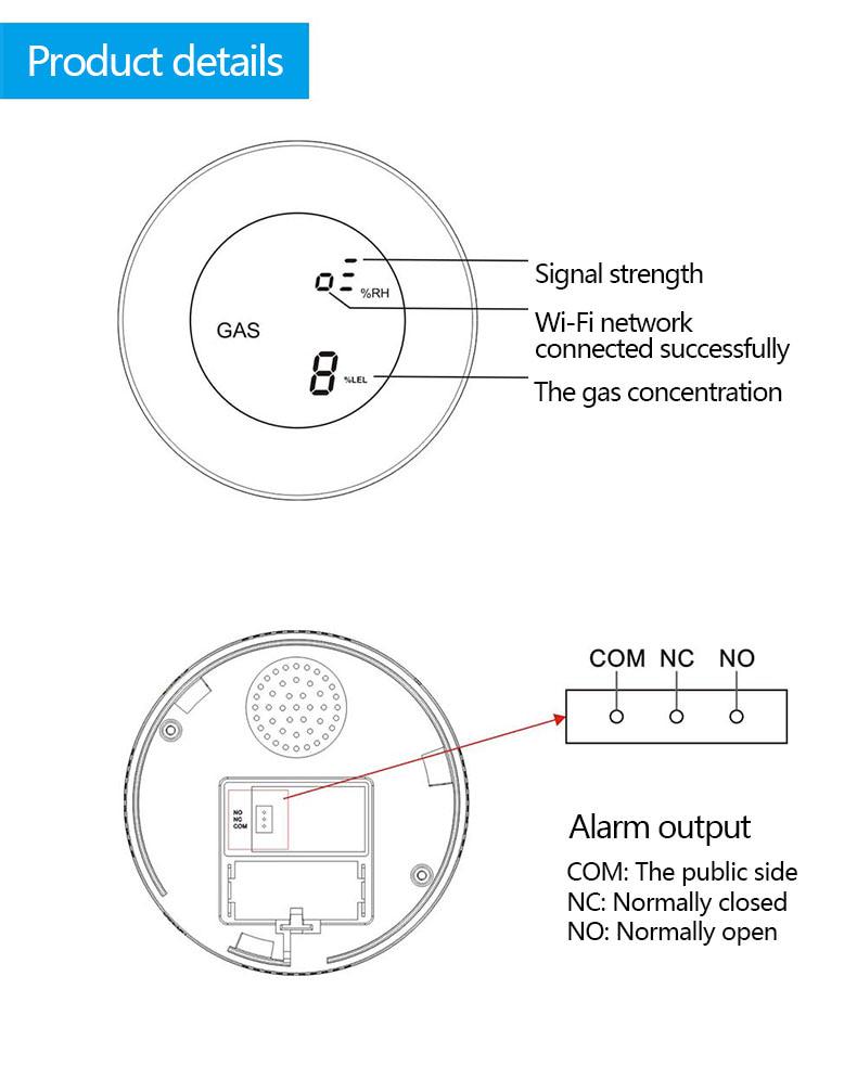 Wi-Fi датчик витоку газу і температури Tuya Gas sensor S7 - фото 7