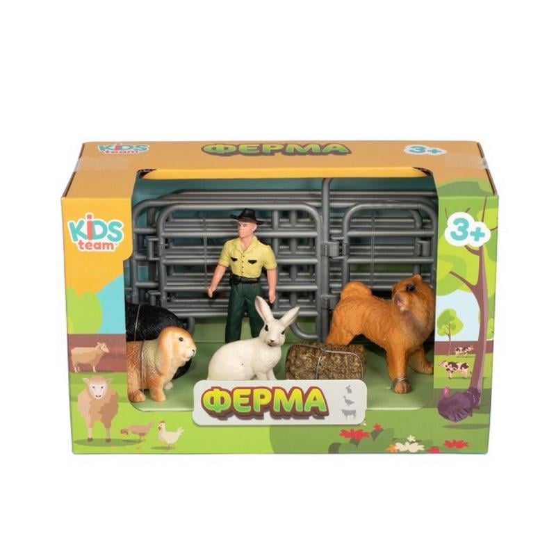 Детский игрушечный набор Kids Team Ферма с собакой кошкой и кроликами (IG-173-N-514)