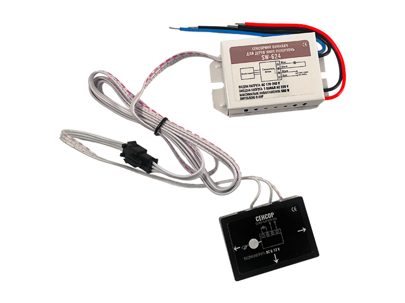 Сенсорный выключатель для мебели Biom SW-624 1 канал 220V 500W IP44 Сенсорный выключатель для мебели Biom SW-624 1 канал 220V 500W IP44