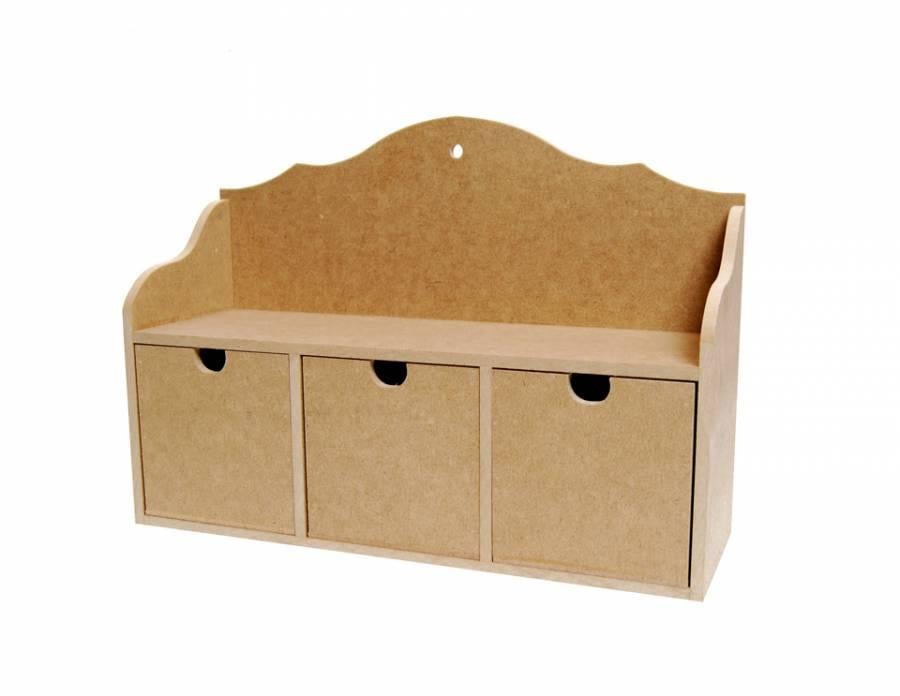 Комод для декупажу Rosa Talent 3 шухляди МДФ 33х10,5х23 см (4820149888736)