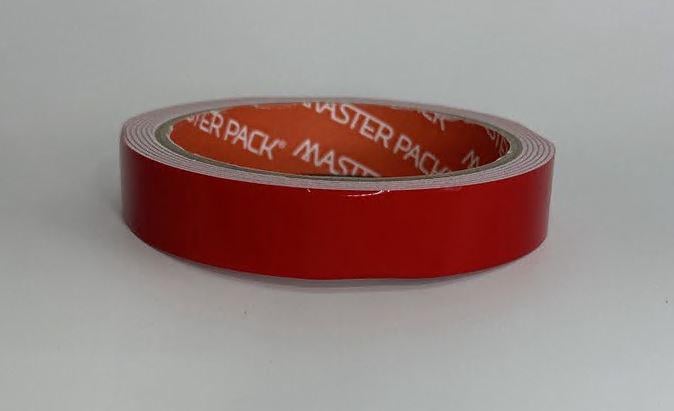 Лента двухсторонняя клейкая Master Pack на вспененной основе 18 мм 2 м красный лайнер Белый